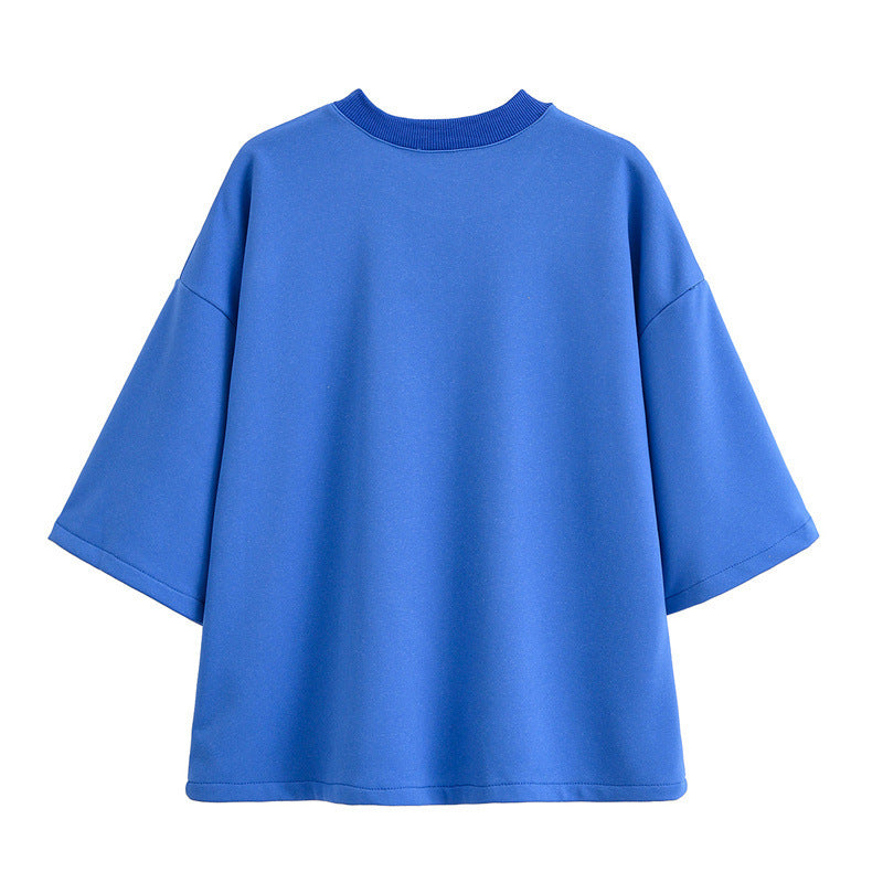 Printed Washed Short-sleeved Shirt Casual Shorts