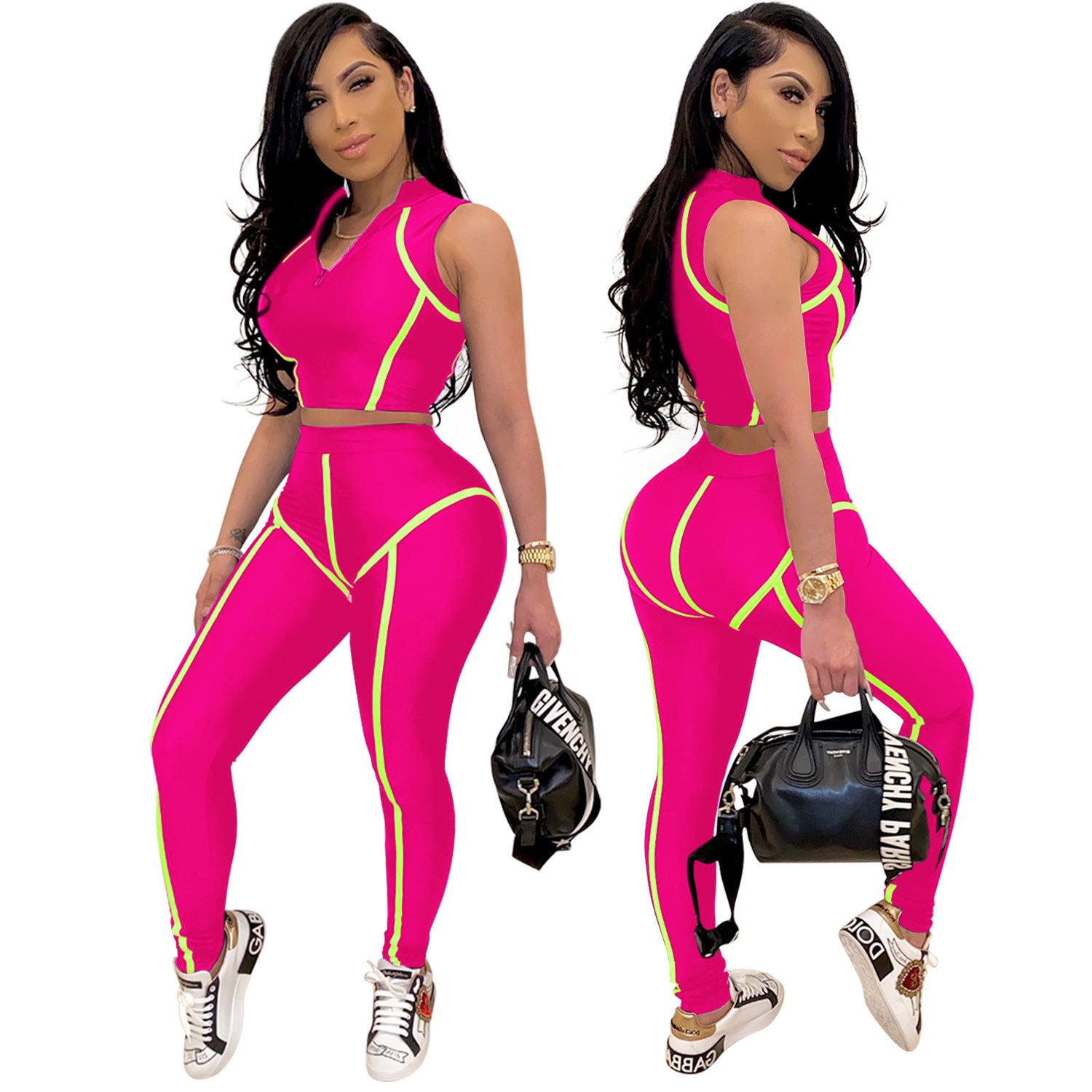 Fashion Tight Casual Sports Two-piece Suit