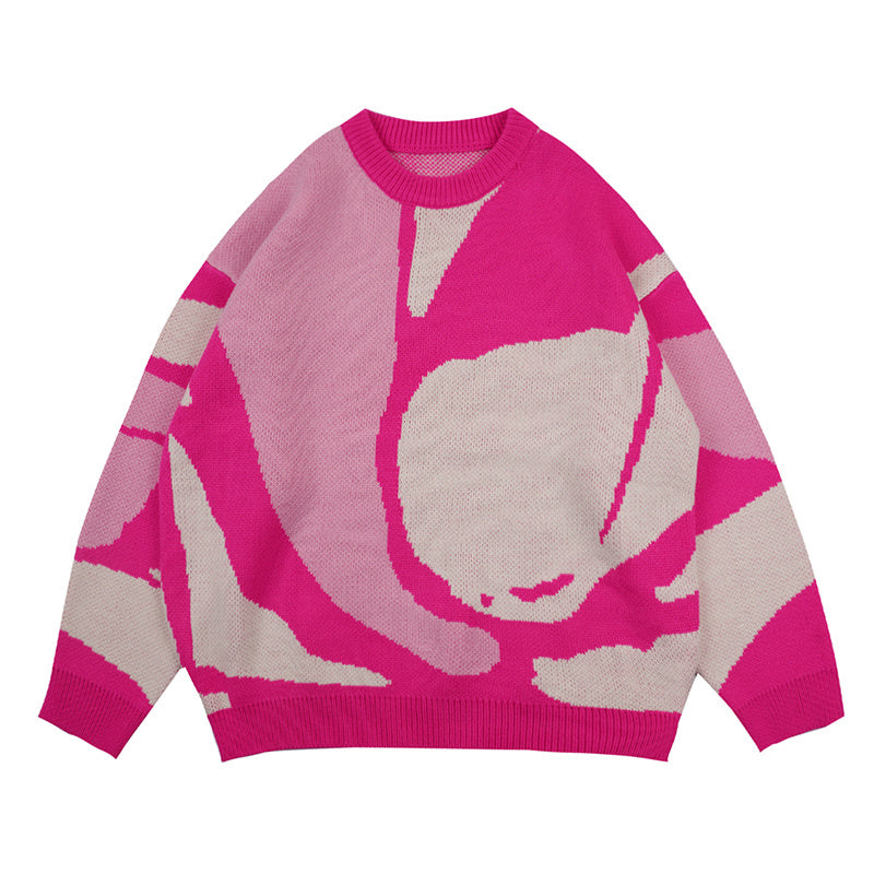 Men's And Women's Loose Round Neck Knitted Top