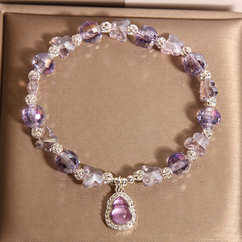 New Chinese Style Amethyst Butterfly Bracelet Female Light Luxury Minority High-grade Exquisite