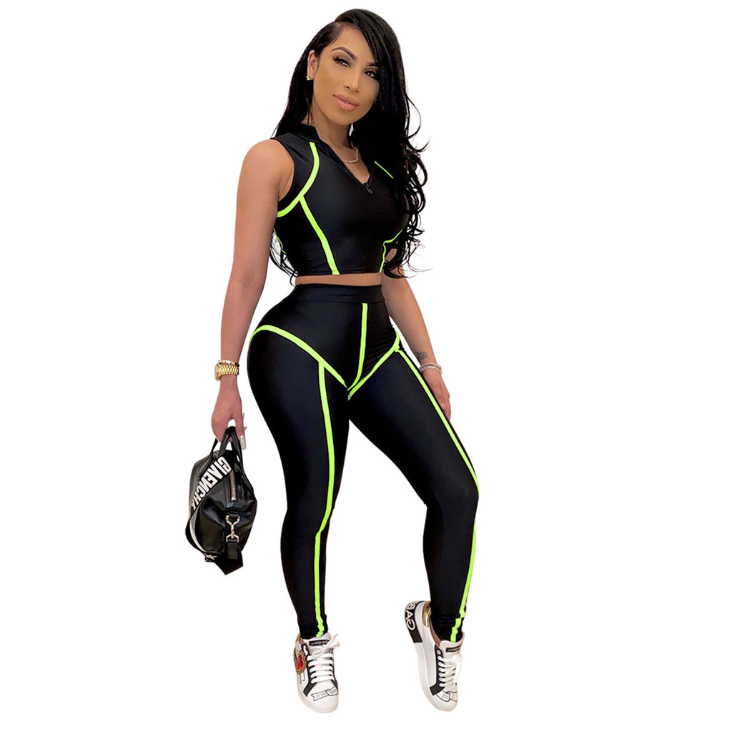 Fashion Tight Casual Sports Two-piece Suit