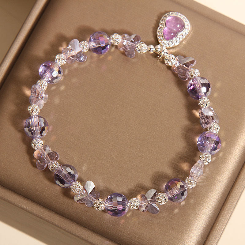 New Chinese Style Amethyst Butterfly Bracelet Female Light Luxury Minority High-grade Exquisite