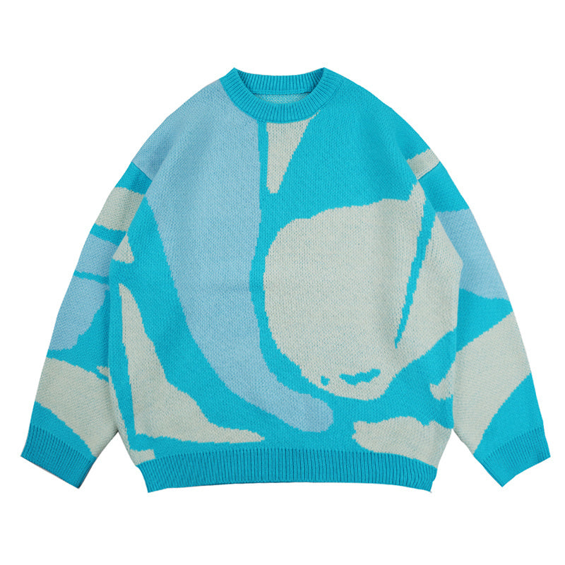 Men's And Women's Loose Round Neck Knitted Top