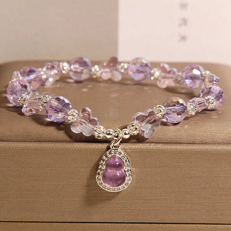 New Chinese Style Amethyst Butterfly Bracelet Female Light Luxury Minority High-grade Exquisite