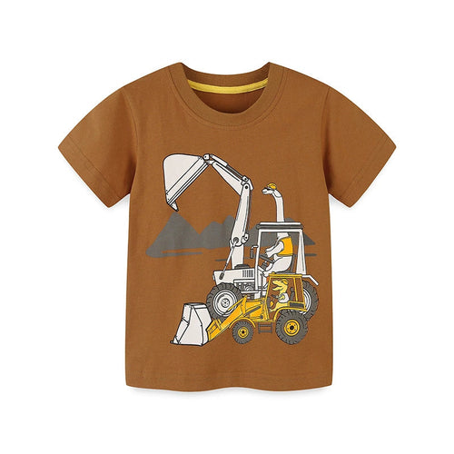 Cars and Excavator Cartoon
